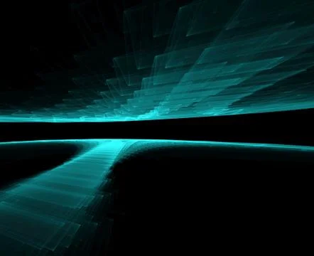 Tech template with ripple fractal texture on a black Illustrazione stock