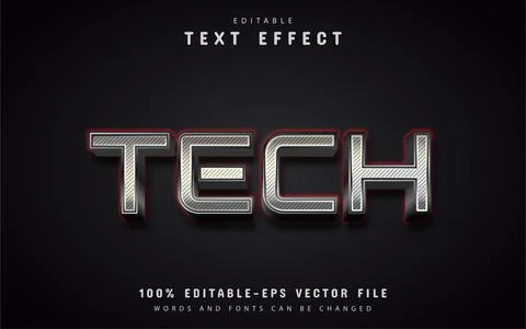 Tech text, metallic style text effect Stock Illustration