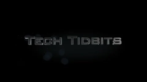 Tech tidbits 3D title metal text on black alpha channel background Stock Footage 259061393