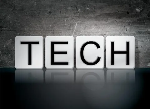 Tech Tiled Letters Concept and Theme Stock Illustration