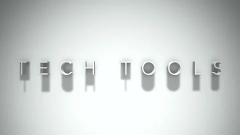Tech Tools 3D title animation with shadows on a white background Vídeos de archivo 296630401