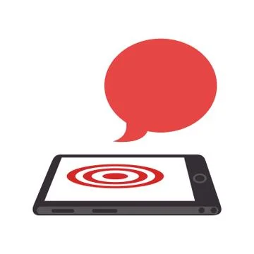 Tech touch tablet with dialog callout box イラスト素材