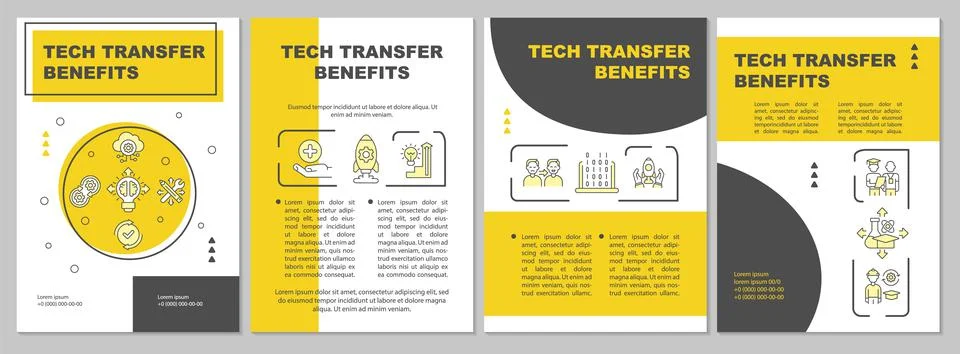 Tech transfer advantages brochure template Stock Illustration