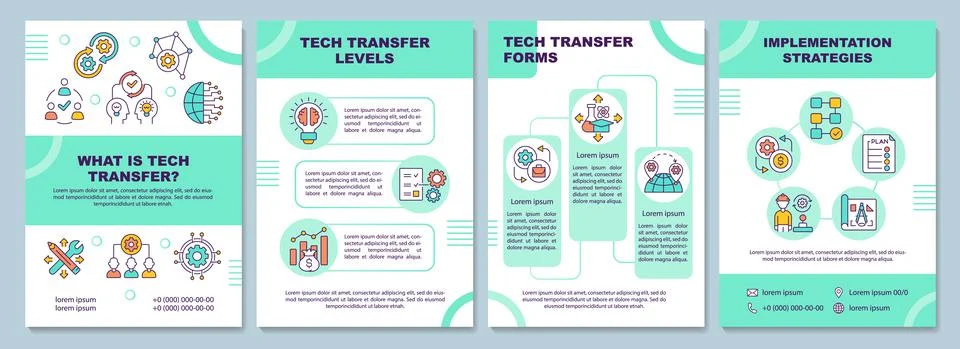 Tech transfer brochure template Stock Illustration