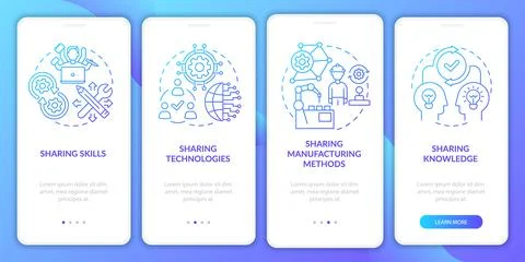 Tech transfer methods onboarding mobile app page screen 스톡 일러스트