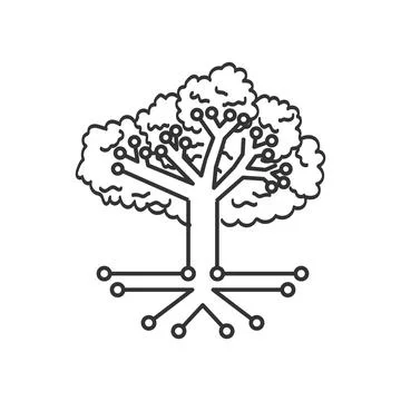 Tech tree electrical circuit digital Icon Illustration Brand Identity Stock Illustration