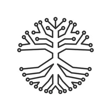 Tech tree electrical circuit digital Icon Illustration Brand Identity Stock Illustration