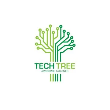 Tech tree logo concept Stock Illustration