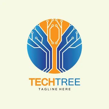 Tech tree logo concept,green network technology logo vector.tech tree electri イラスト素材