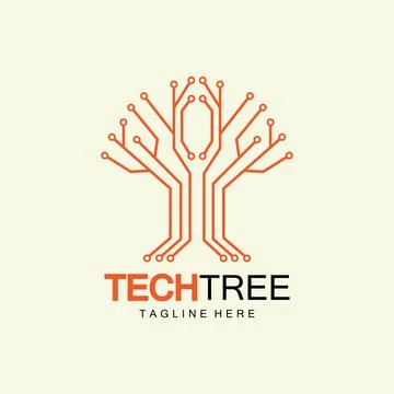 Tech tree logo concept,green network technology logo vector.tech tree electri 스톡 일러스트
