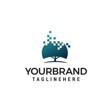Tech Tree logo Design Template Illustrazione stock