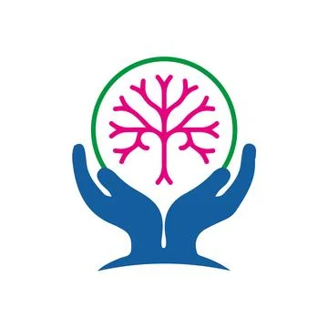 Tech tree logo design template vector hand tech logo Stock Illustration