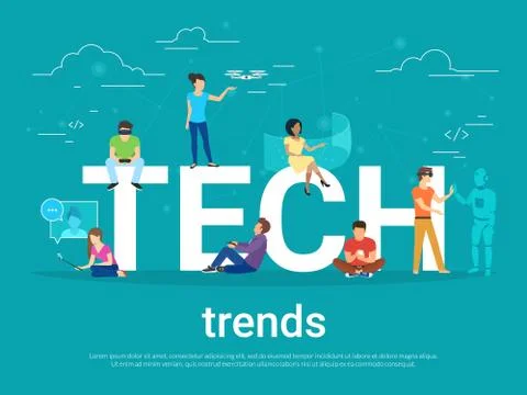 Tech trends concept illustration Stock Illustration