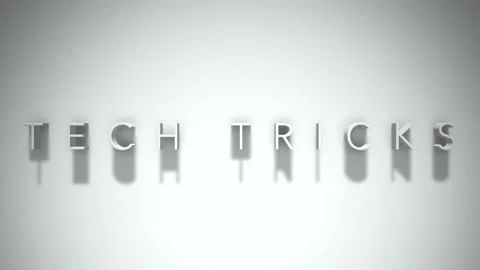 Tech Tricks 3D title animation with shadows on a white background Vídeos de archivo 296688814