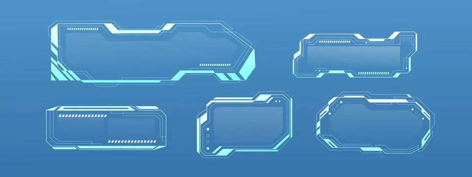 Tech UI frame in cyberpunk style Stock Illustration