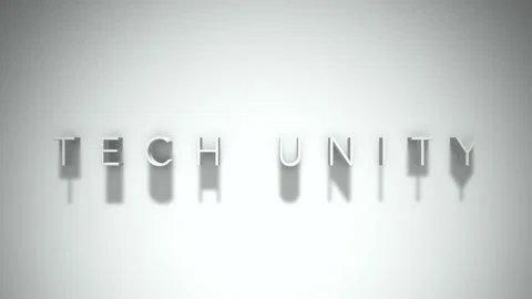 Tech unity 3D title animation with shadows on a white background Stock Footage 297272312