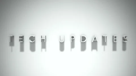 Tech updates 3D title animation white text on a white background Stock Footage 299759483