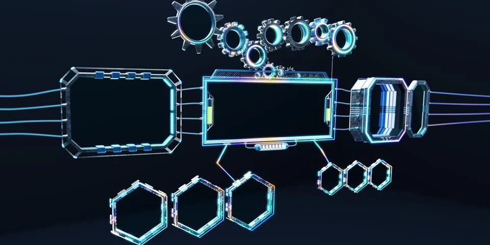 Tech user interface template for a Smart Business Stock Illustration