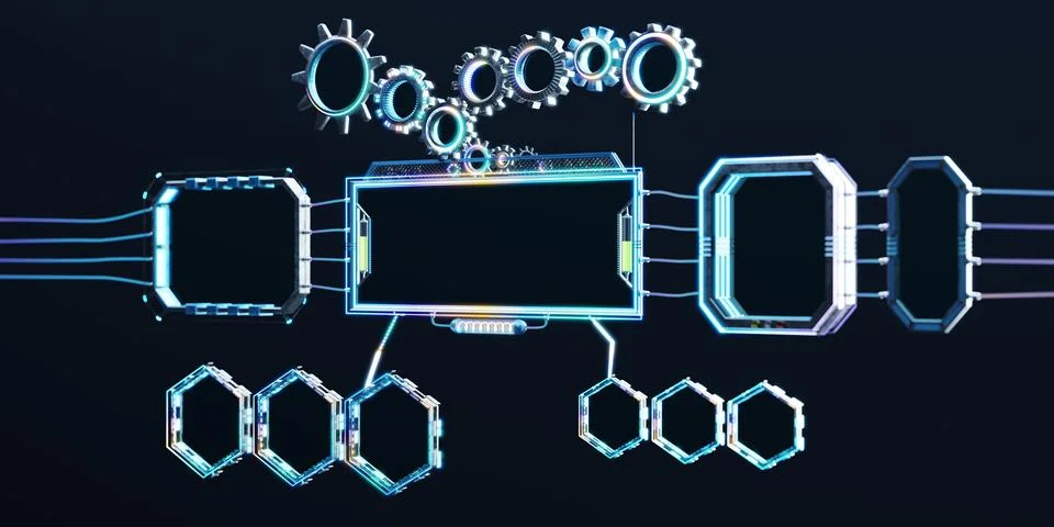 Tech user interface template for a Smart Business Stock Illustration