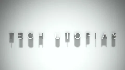 Tech utopias 3D title animation with shadows on a white background Stock Footage 297905487