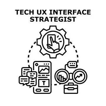 Tech ux interface strategist developing digital solutions concept Ilustração Stock