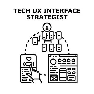 Tech ux interface strategist developing digital experience Stock Illustration
