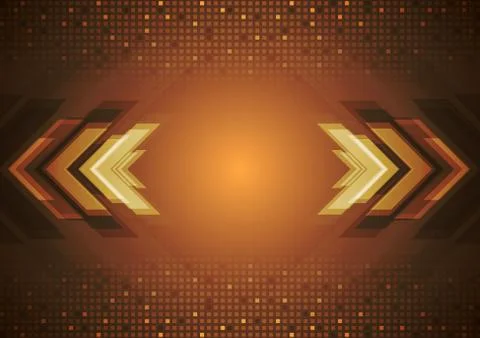 Tech vector background with arrows Illustrazione stock