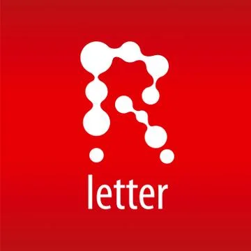 Tech vector logo letter R on a red background Illustrazione stock
