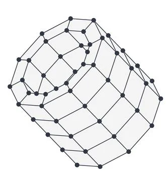 Tech vector wireframe cylinder. 3d Line vector illustration. Isolated on white Stock Illustration