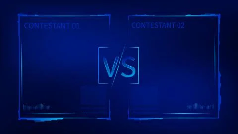 Tech VS challenge battle competition template. Confrontation between two power Stock Illustration