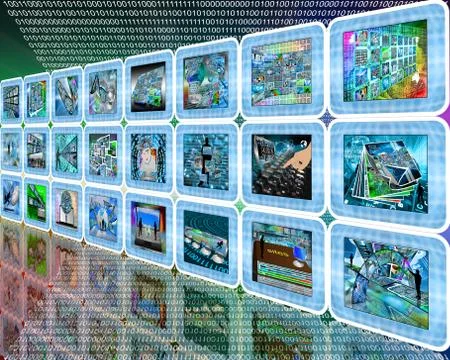 Tech wall Stock Illustration