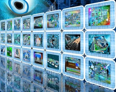 Tech wall Stock Illustration