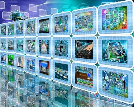 Tech wall Stock Illustration