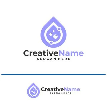 Tech water logo design vector template, Creative tech water drop logo conce.. Illustrazione stock