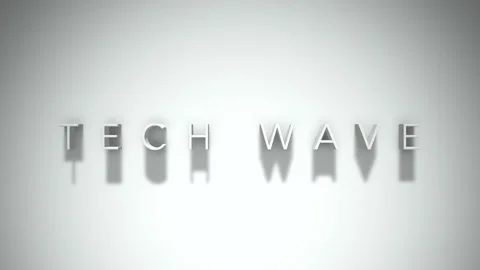 Tech wave 3D title animation with shadows on a white background Stock Footage 297672971