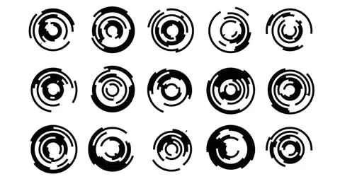 Tech widgets black and white Stock Footage 171684455