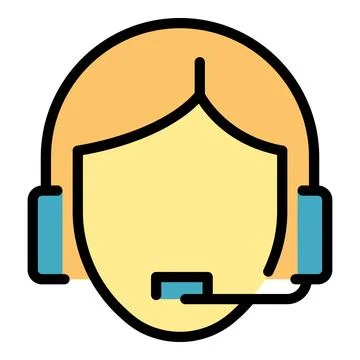 Tech woman support icon vector flat Stock Illustration