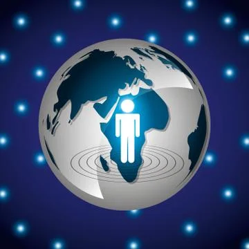 Tech world design Stock Illustration