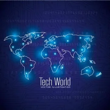 Tech world design Stock Illustration