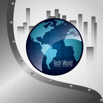 Tech world design Illustrazione stock