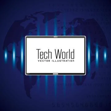 Tech world design Illustrazione stock