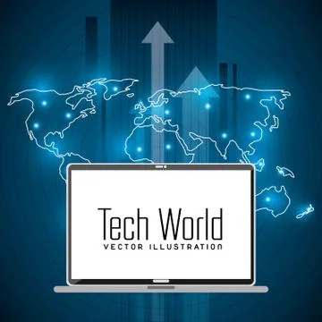 Tech world design 库存插图