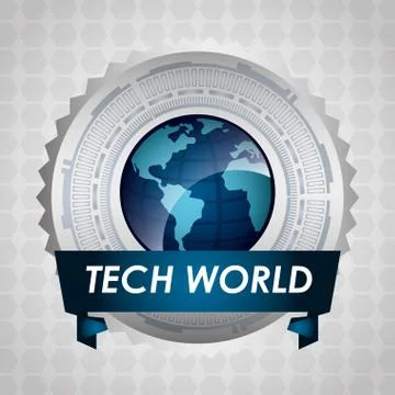 Tech world design Illustrazione stock