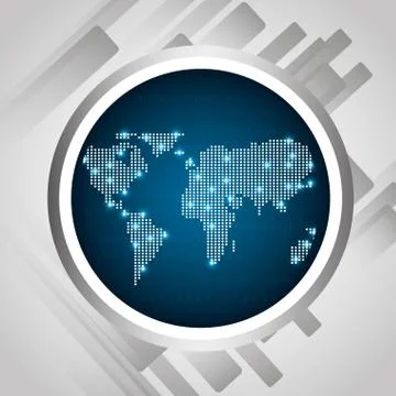Tech world design Stock Illustration
