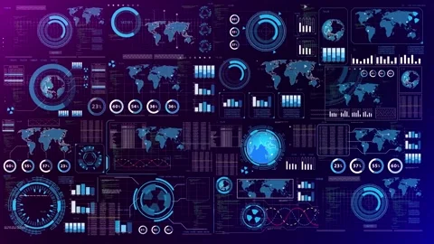 Tech World Visualization Stock Footage 303875918