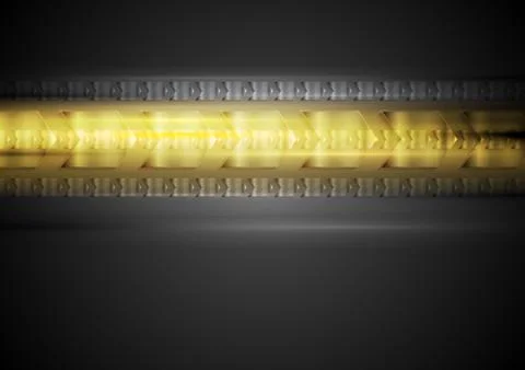 Tech yellow glow abstract background Stock Illustration