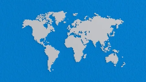 Techie 3d abstract world map blue background Stock Footage 106892110