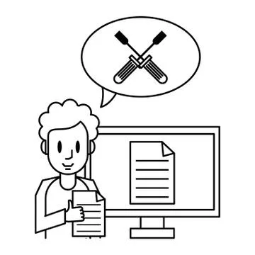 Techinical support for computer Stock Illustration