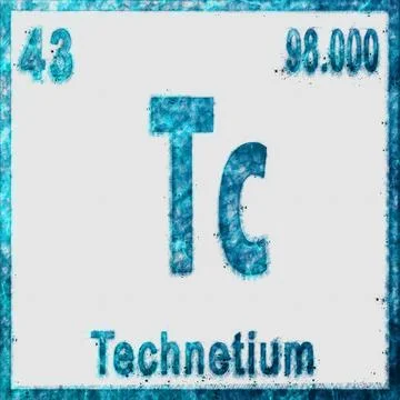 Technetium Chemical Element Blue on White Illustrazione stock