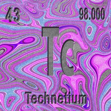 Technetium chemical element, Sign with atomic number and atomic weight Illustrazione stock